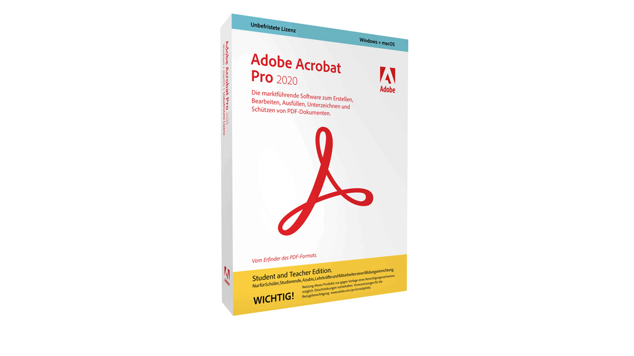 Adobe Acrobat Pro 2020 Windows für Schüler & Studenten Download