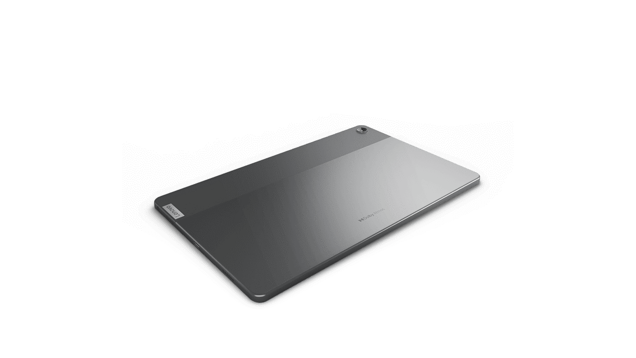 Ein Storm Grey Lenovo Tab M10 Plus (3. Generation) mit Schutzhülle und Lenovo Precision Pen 2, einem 10,6-Zoll-Tablet mit 128 GB Speicher und einem Full-HD-IPS-Display. Betriebssystem ist Android 11 und der Prozessor ist ein MediaTek Helio P22T Octa-Core.