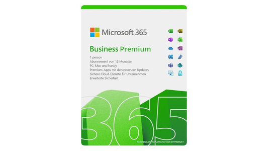 Microsoft 365 Business Premium - Produktivitäts- und Sicherheitslösung für kleine und mittlere Unternehmen mit den neuesten Versionen von Office-Anwendungen und erweiterten Sicherheitsfunktionen