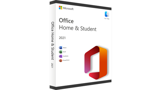 "Microsoft Office Home & Student 2021 Mac - eine umfassende Software-Suite mit Word, Excel und PowerPoint-Logo auf weißem Hintergrund für produktives Arbeiten auf Apple-Computern."