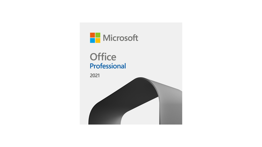 "Microsoft Office Professional 2021 - eine Software-Suite mit Word, Excel, PowerPoint, Outlook, OneNote, Publisher und Access-Logo auf weißem Hintergrund."