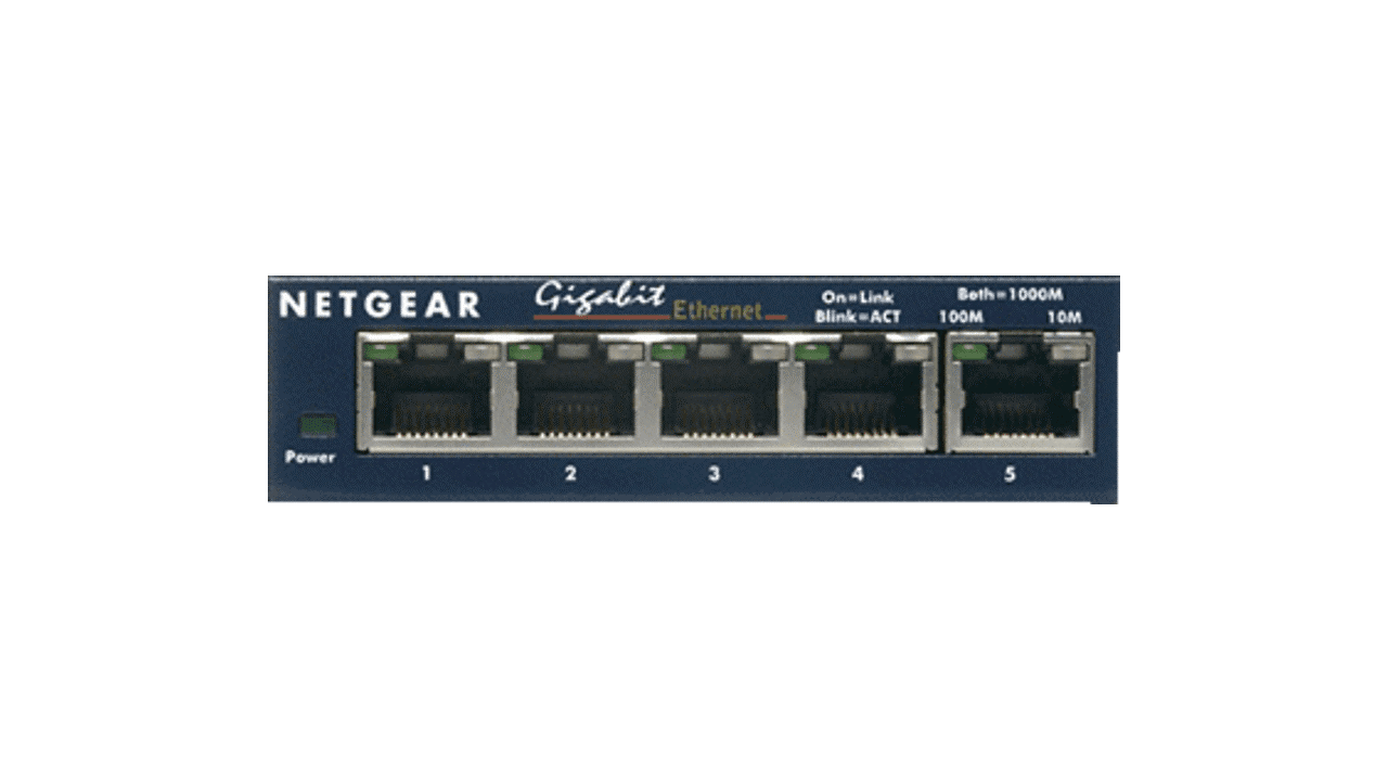 Ein kleiner 5-Port-Gigabit-Ethernet-Switch von NETGEAR, der eine zuverlässige und schnelle Netzwerkverbindung für kleine Büros, Arbeitsgruppen oder Heimnetzwerke bietet. Der Switch unterstützt Auto-MDI/MDIX und bietet Plug-and-Play-Installation für eine einfache Bedienung. Er verfügt auch über Metallgehäuse für eine robuste Konstruktion und ist kompatibel mit den meisten Netzwerkgeräten.