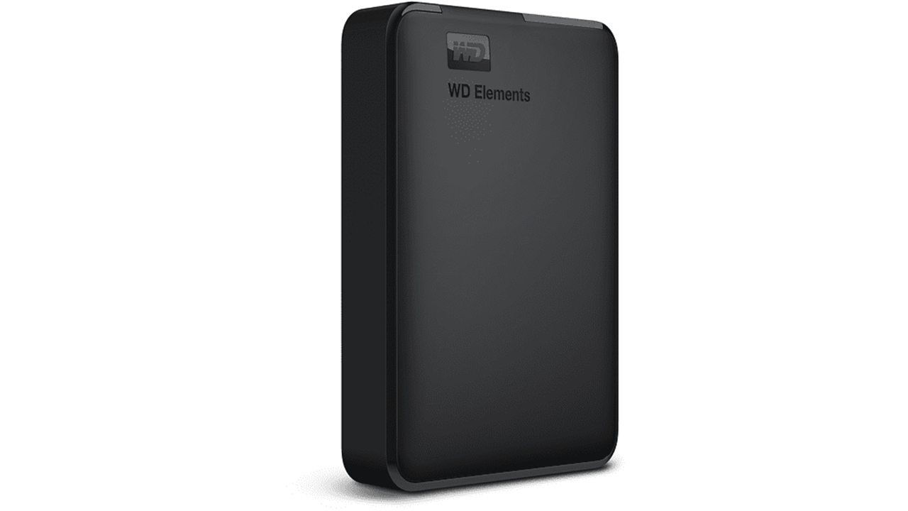 WD Elements 5 TB externe Festplatte - schnelle und zuverlässige Speicherlösung im handlichen 2,5-Zoll-Format, mit USB 3.0-Schnittstelle und kompaktem schwarzen Design.