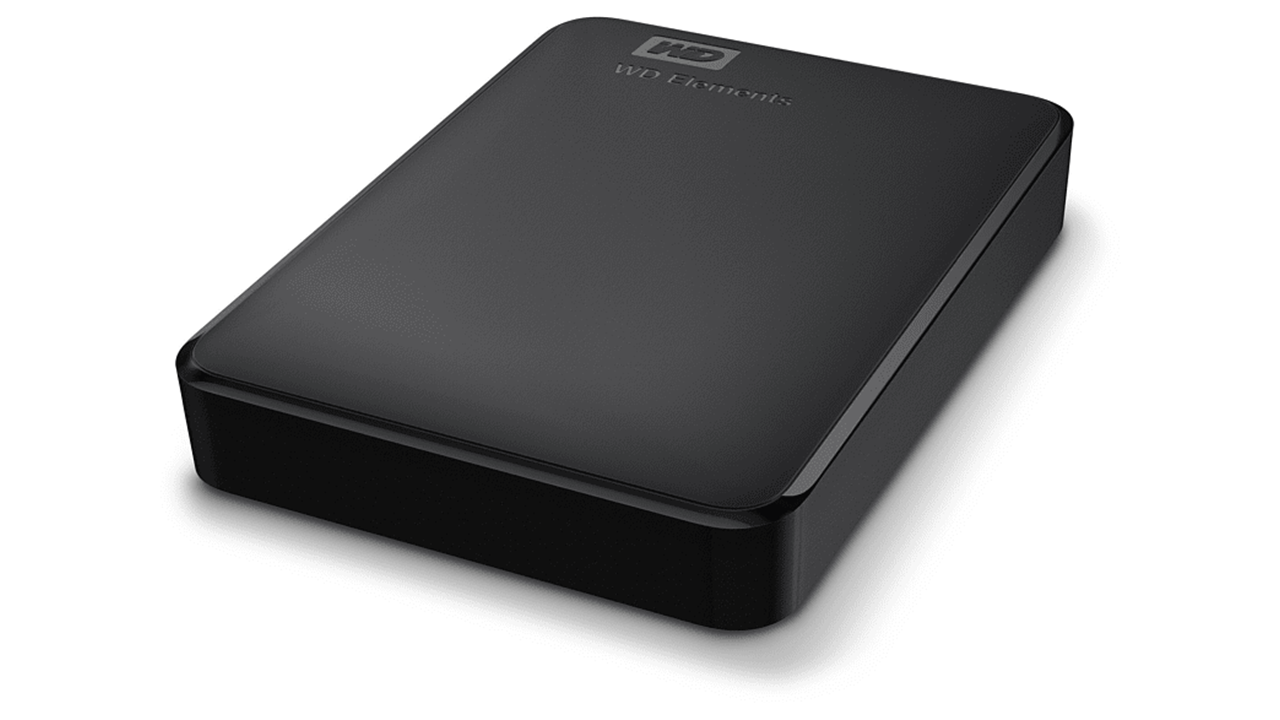 WD Elements 5 TB externe Festplatte - schnelle und zuverlässige Speicherlösung im handlichen 2,5-Zoll-Format, mit USB 3.0-Schnittstelle und kompaktem schwarzen Design.