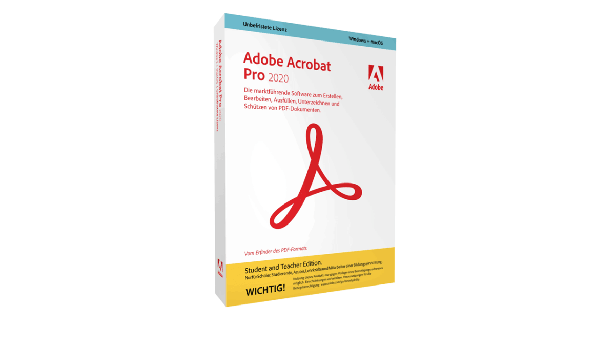 Adobe Acrobat Pro 2020 Windows für Schüler und Studenten - NextMedia24 UG